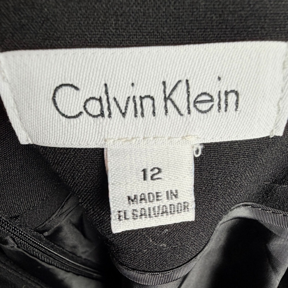 Calvin Klein Black Pencil Skirt Size 4 Stretch Lined Office Siren Workwear - Picture 3 of 10